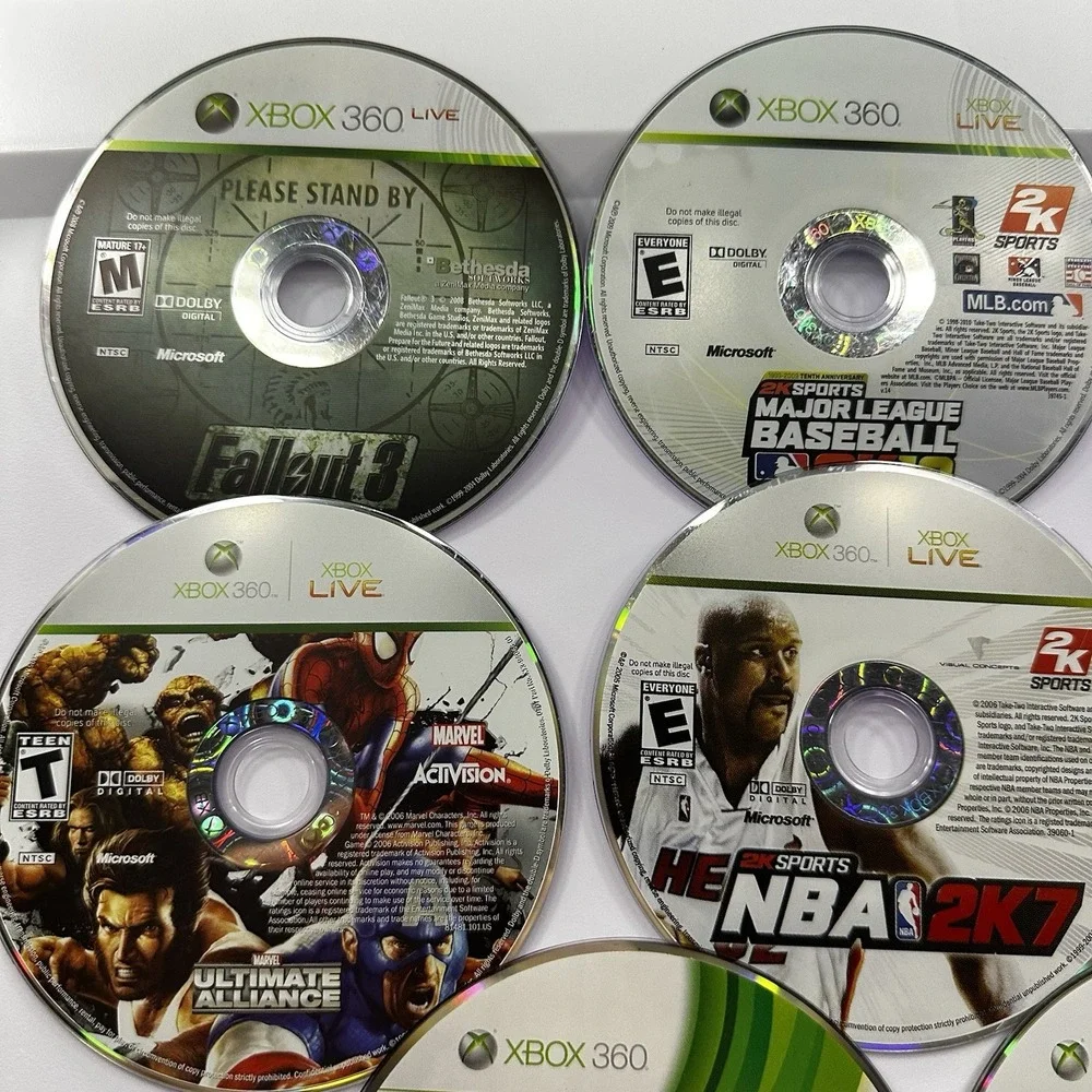Xbox 360 Video Game Lot 9 Fifa NBA 2k MLB Fallout 3 Marvel Ultimate Alliance